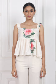 Whispering Meadows Sleeveless Peplum Tops