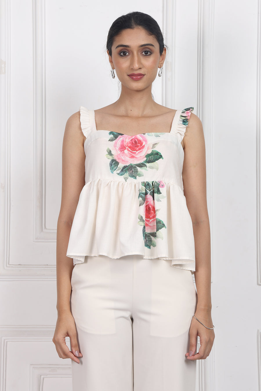 Whispering Meadows Sleeveless Peplum Tops