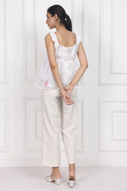 Blooming Dawn Sleeveless Peplum Tops