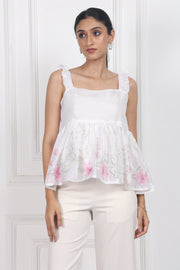Blooming Dawn Sleeveless Peplum Tops