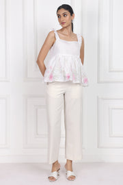 Blooming Dawn Sleeveless Peplum Tops