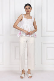 Blooming Dawn Sleeveless Peplum Tops