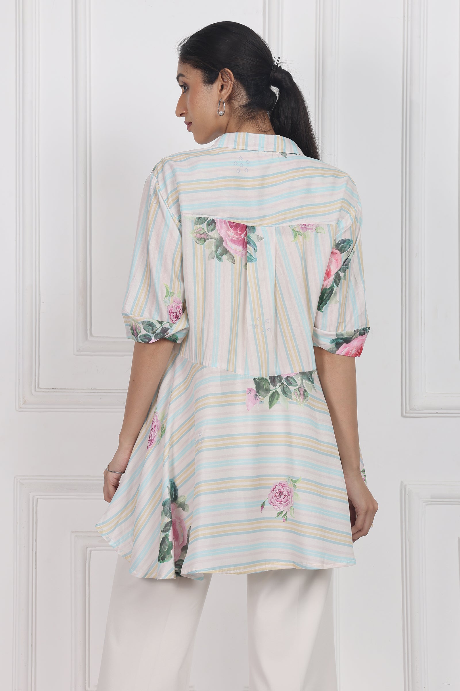 Wander Edit - Velvet Rose Dawn High Low Shirt