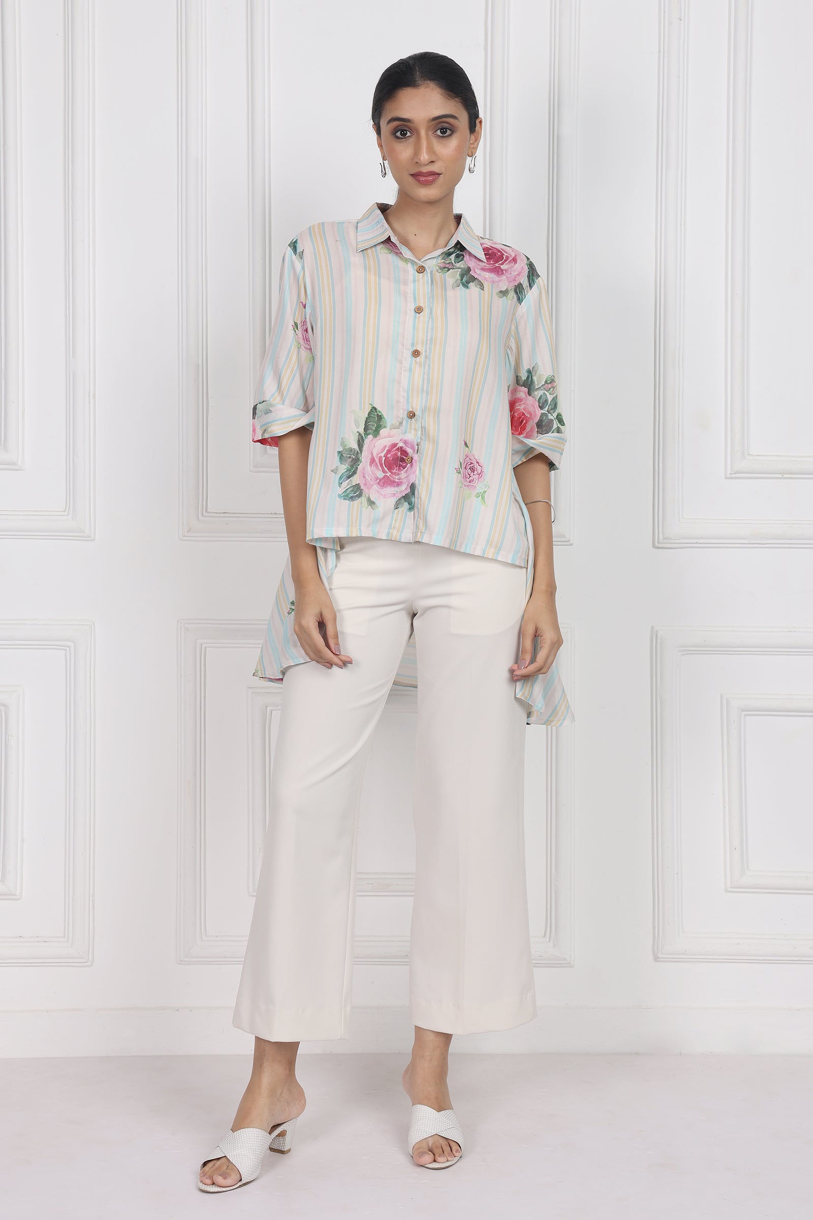 Wander Edit - Velvet Rose Dawn High Low Shirt