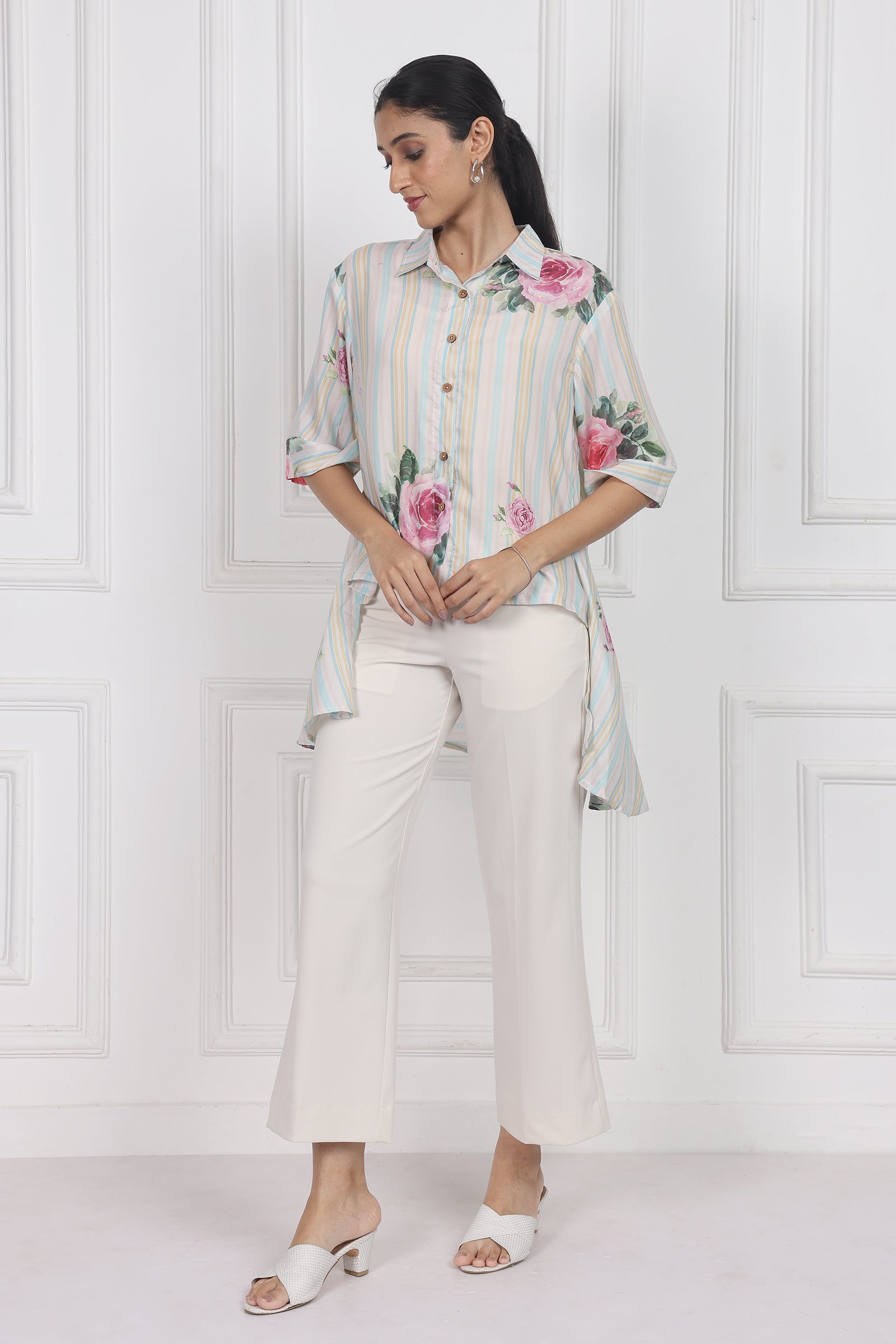 Wander Edit - Velvet Rose Dawn High Low Shirt