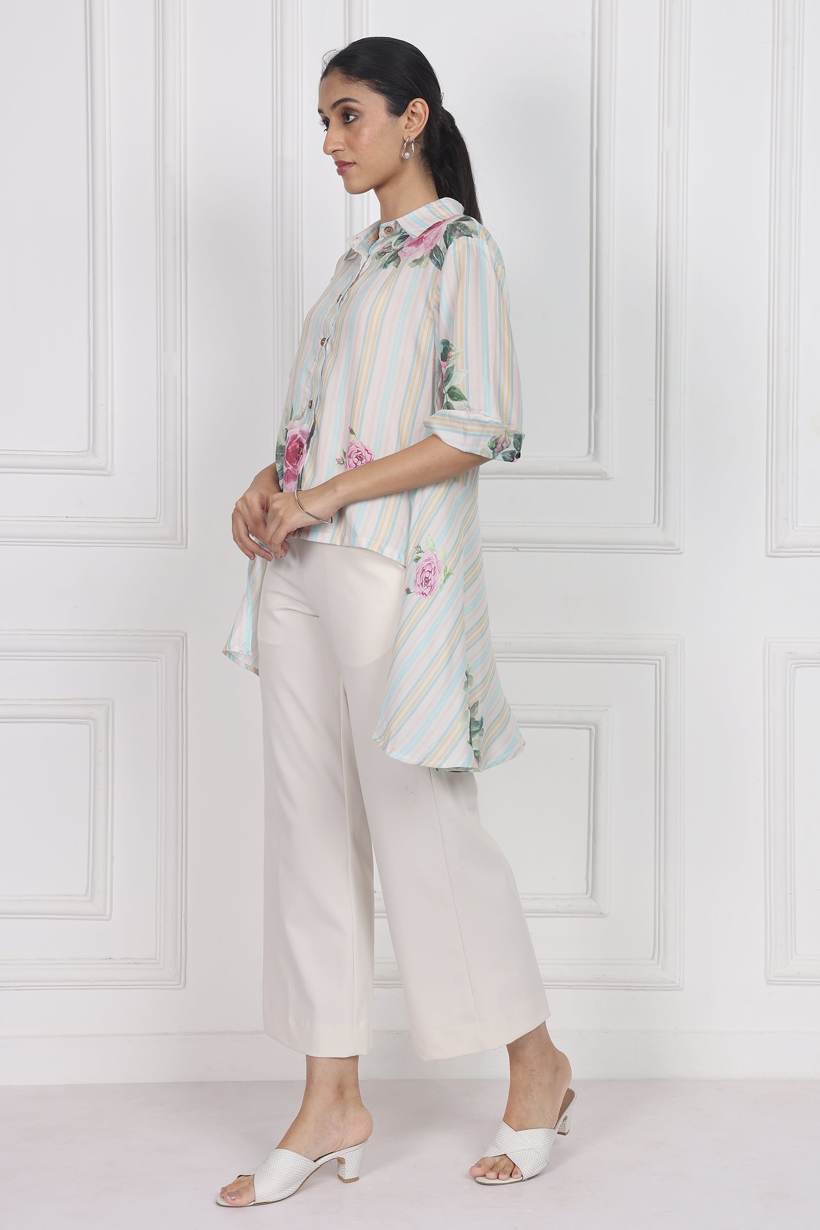 Wander Edit - Velvet Rose Dawn High Low Shirt