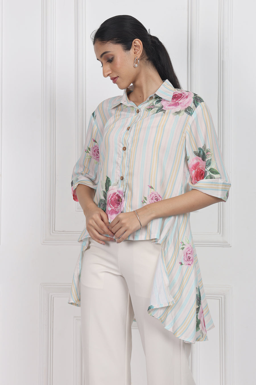 Velvet Rose Dawn High Low Shirt