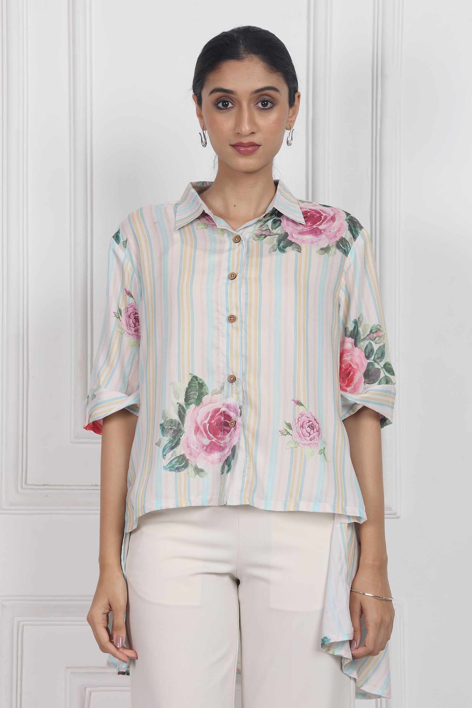 Wander Edit - Velvet Rose Dawn High Low Shirt