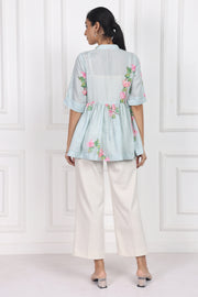 Sunset Bougainvillea Peplum Tops