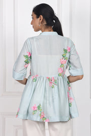 Sunset Bougainvillea Peplum Tops