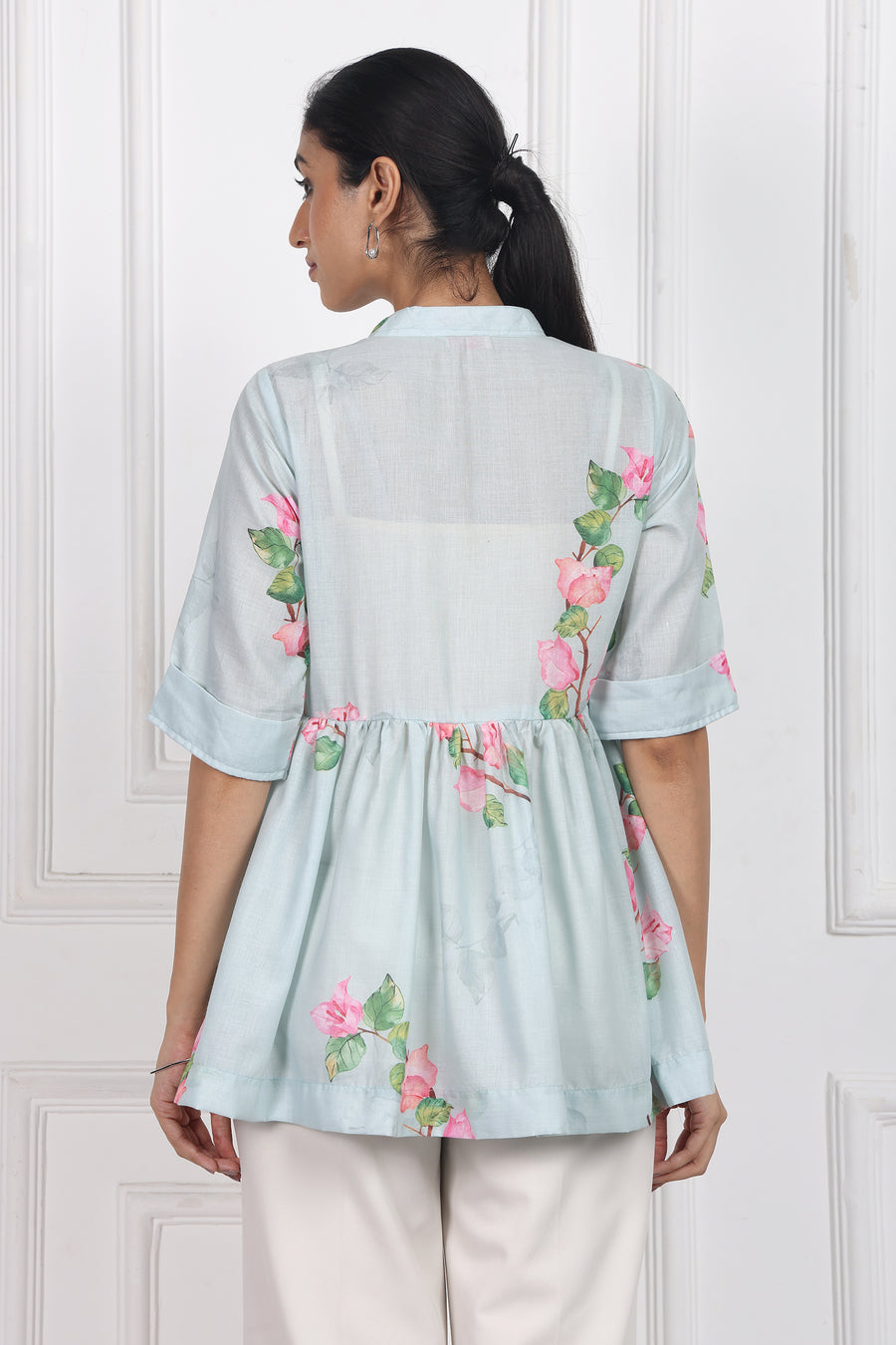 Sunset Bougainvillea Peplum Tops