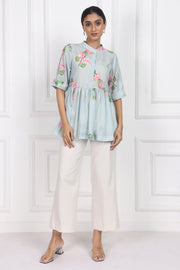 Sunset Bougainvillea Peplum Tops