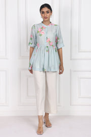 Sunset Bougainvillea Peplum Tops