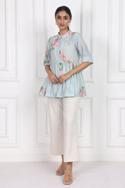 Sunset Bougainvillea Peplum Tops