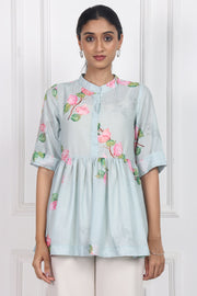 Sunset Bougainvillea Peplum Tops
