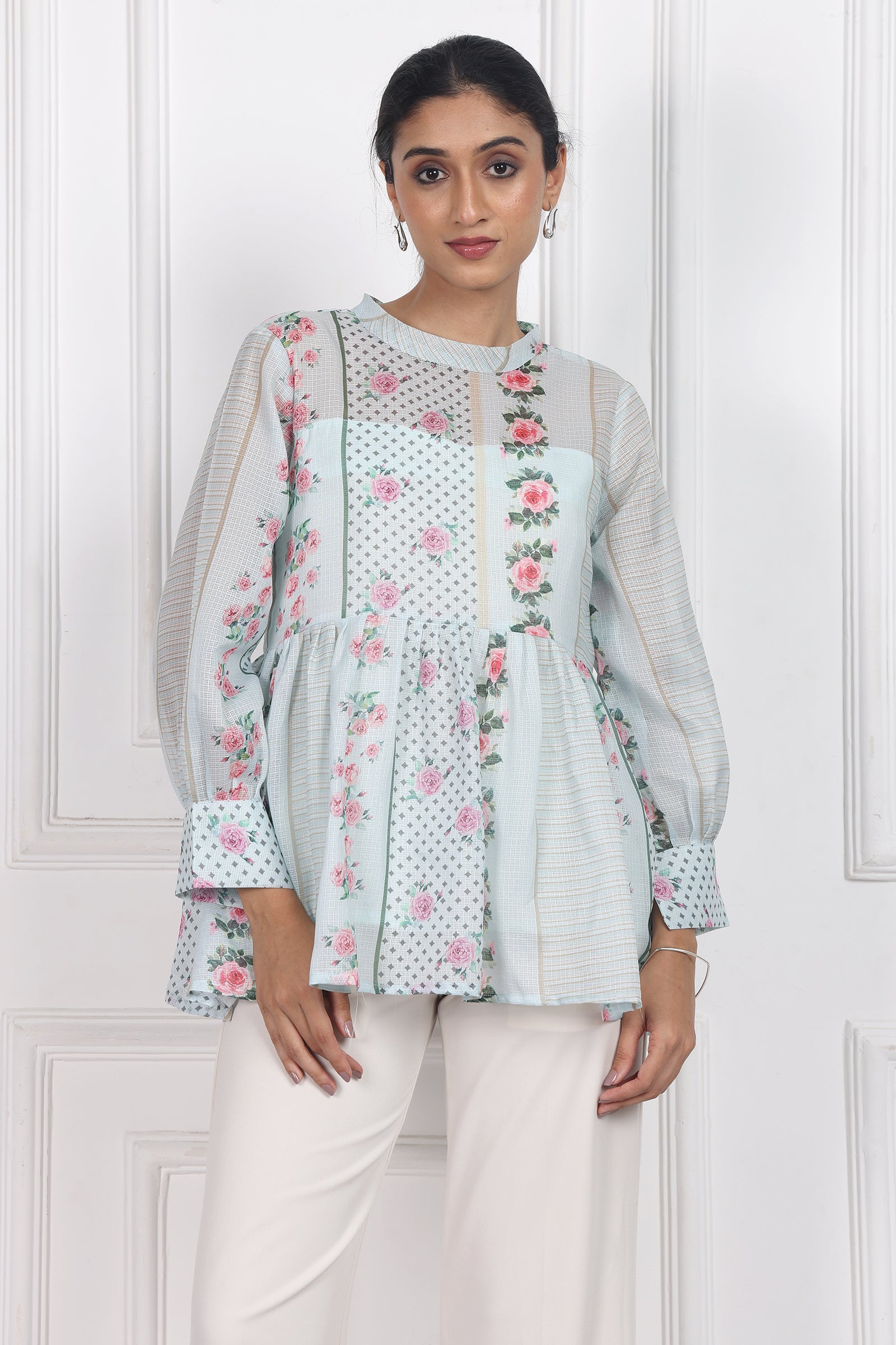 Wander Edit - Garden Of Dreams Peplum Top