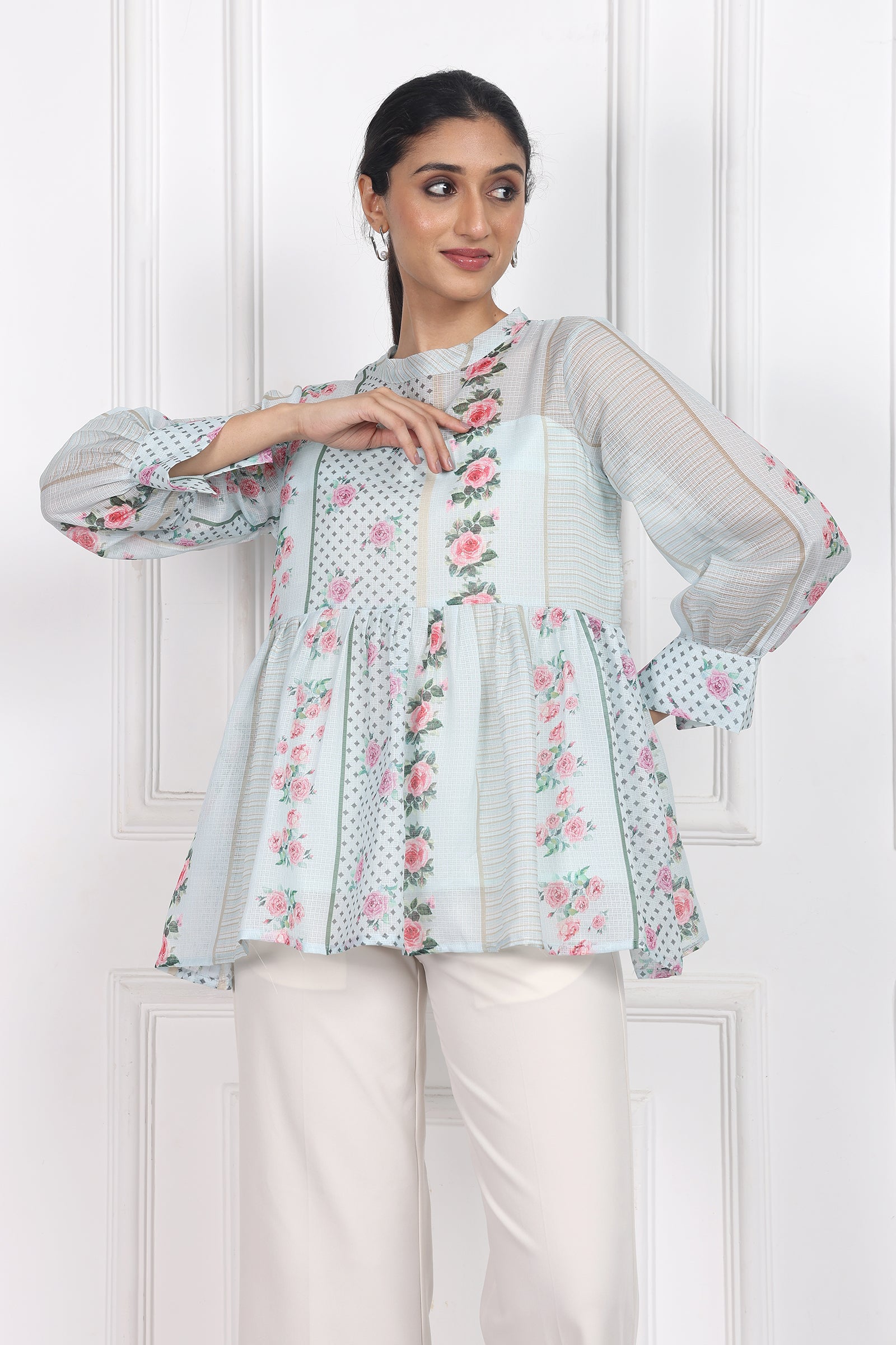 Wander Edit - Garden Of Dreams Peplum Top