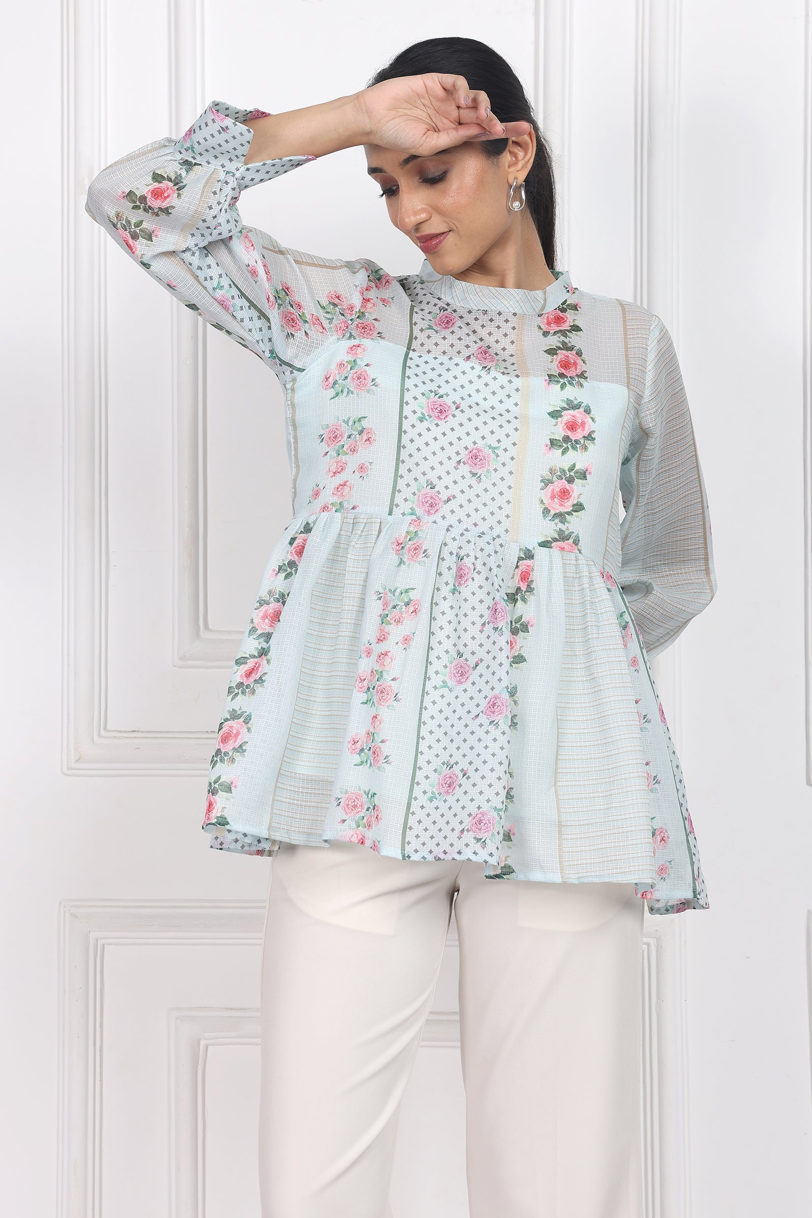 Wander Edit - Garden Of Dreams Peplum Top