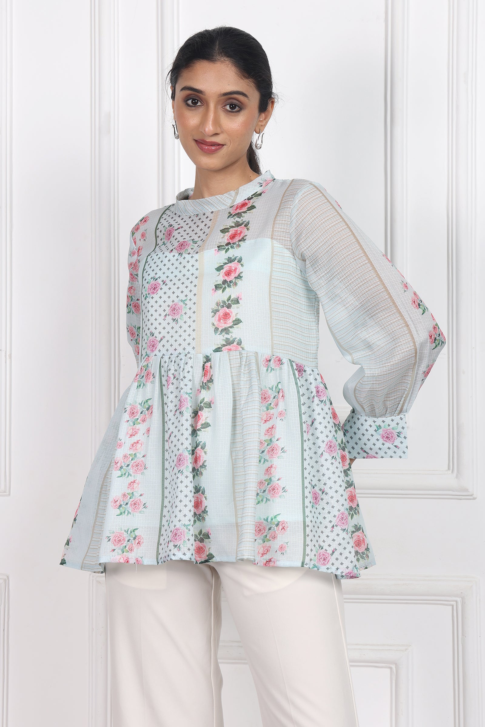 Wander Edit - Garden Of Dreams Peplum Top