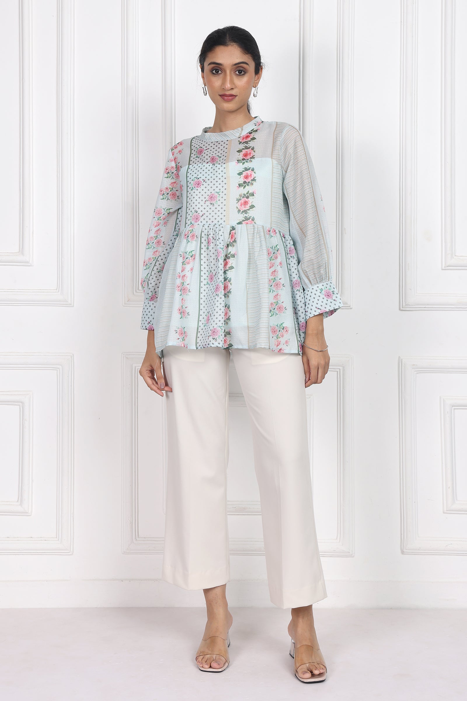 Wander Edit - Garden Of Dreams Peplum Top