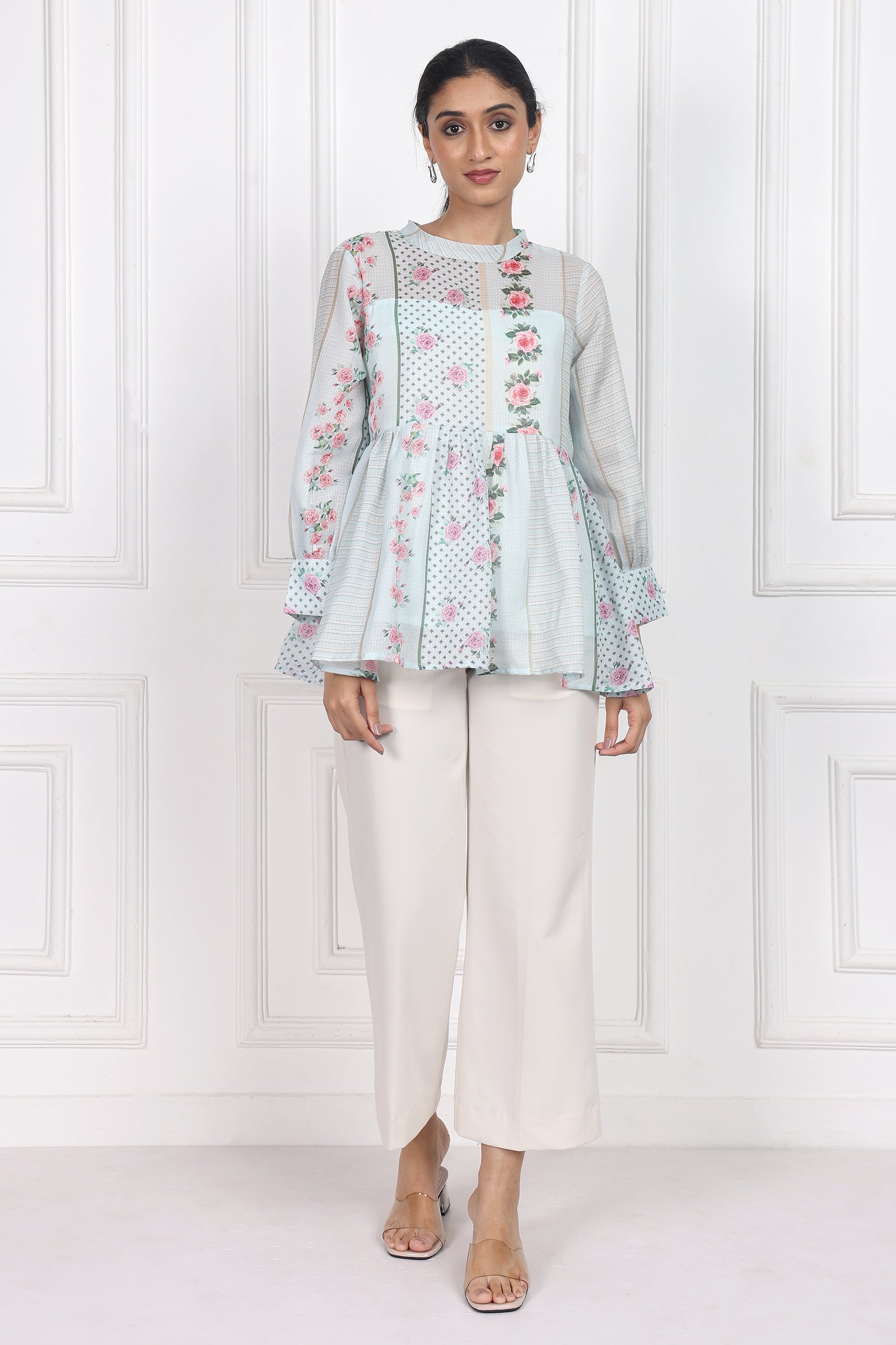 Wander Edit - Garden Of Dreams Peplum Top