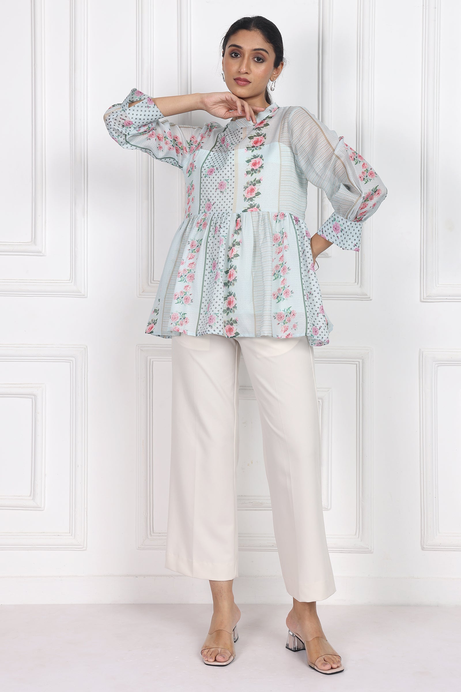 Wander Edit - Garden Of Dreams Peplum Top