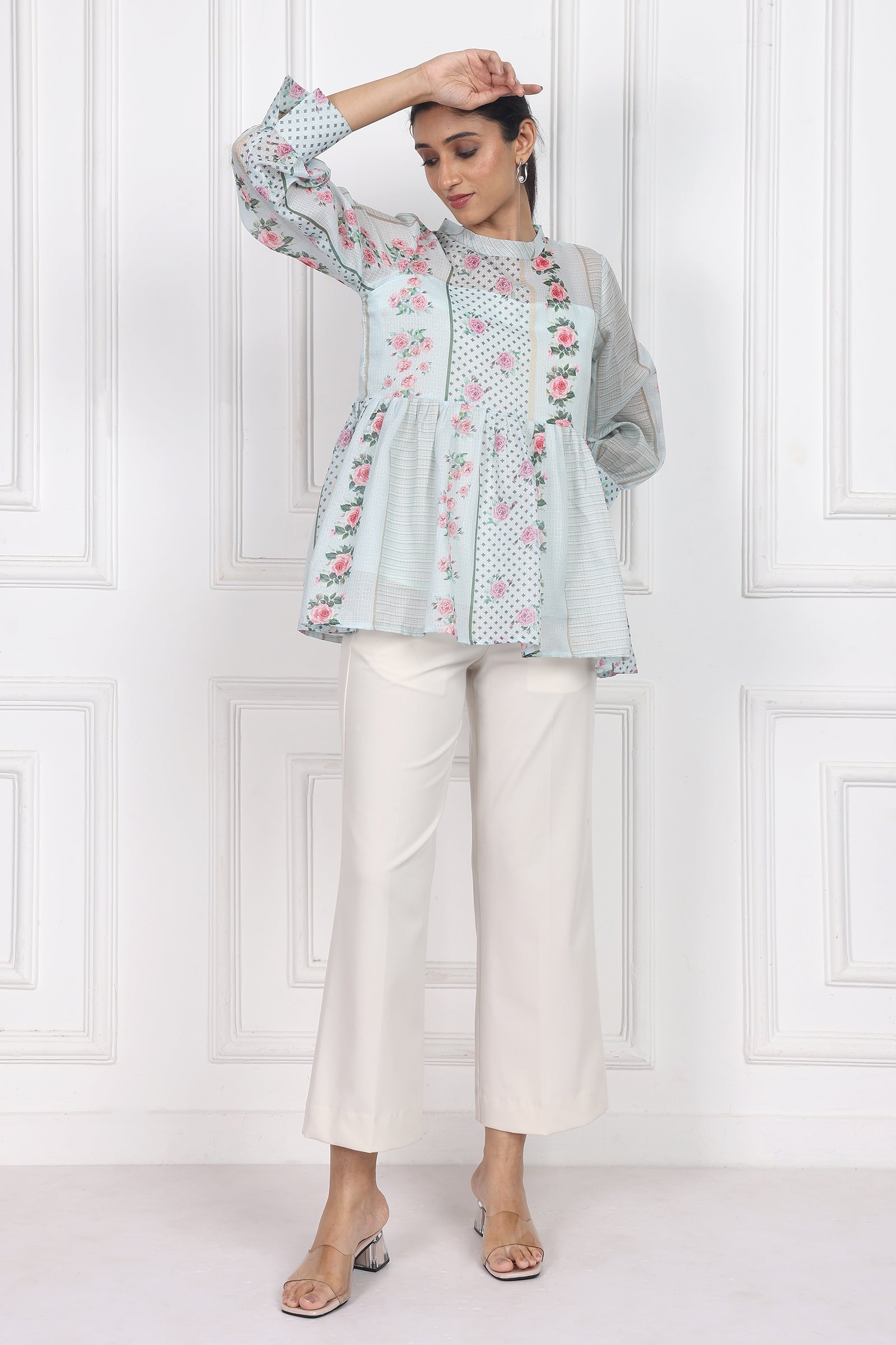 Wander Edit - Garden Of Dreams Peplum Top