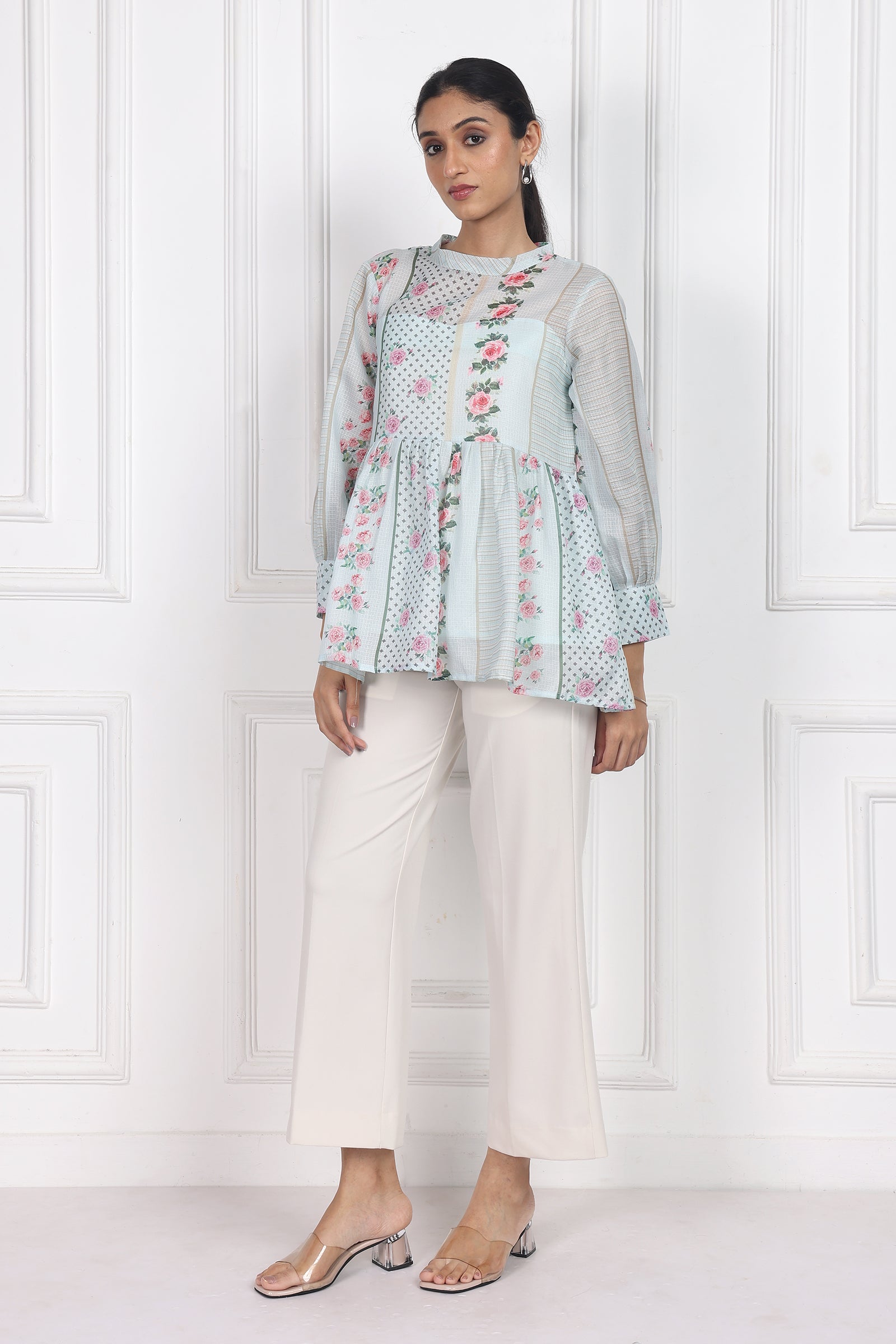 Wander Edit - Garden Of Dreams Peplum Top