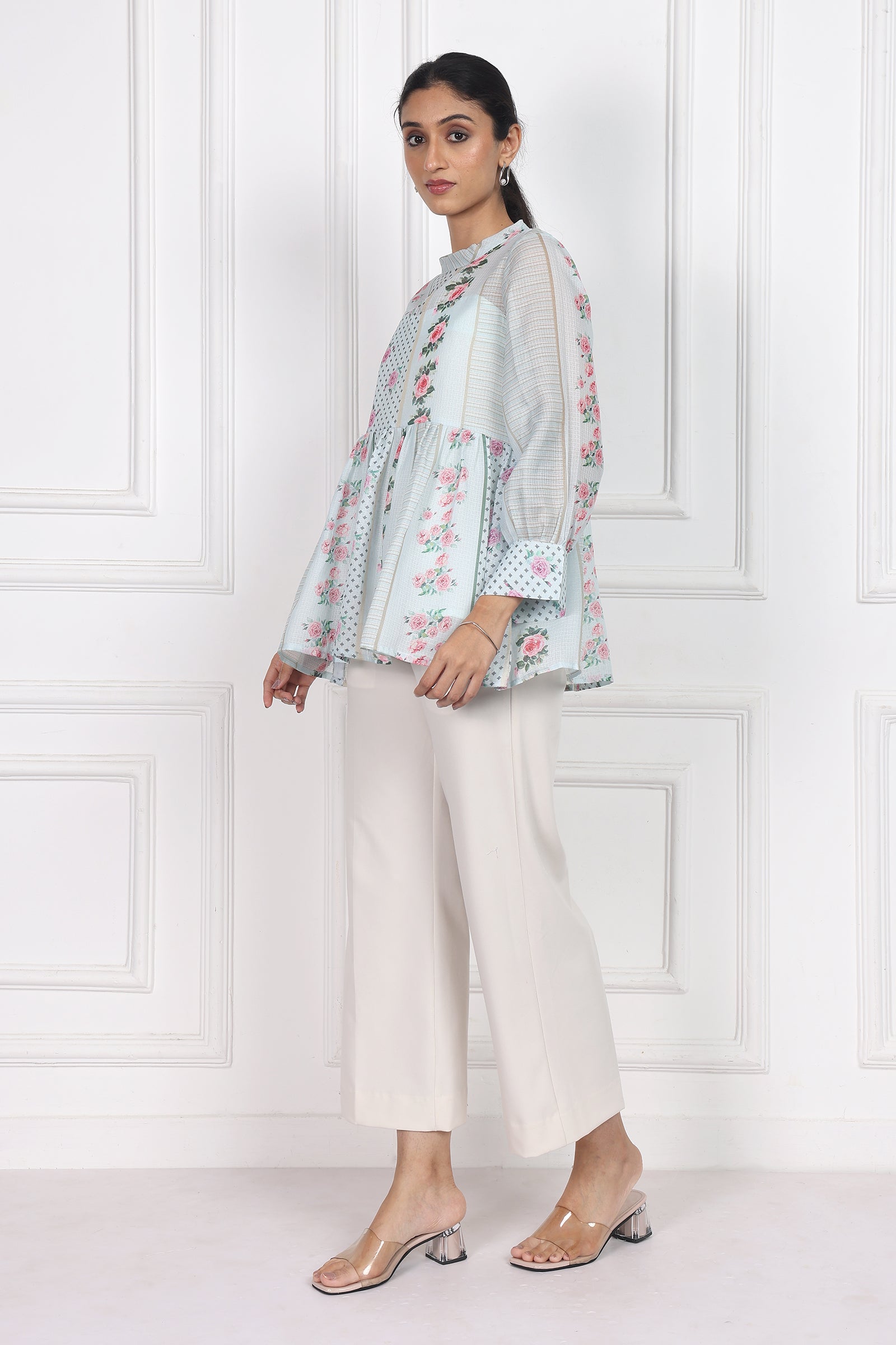 Wander Edit - Garden Of Dreams Peplum Top