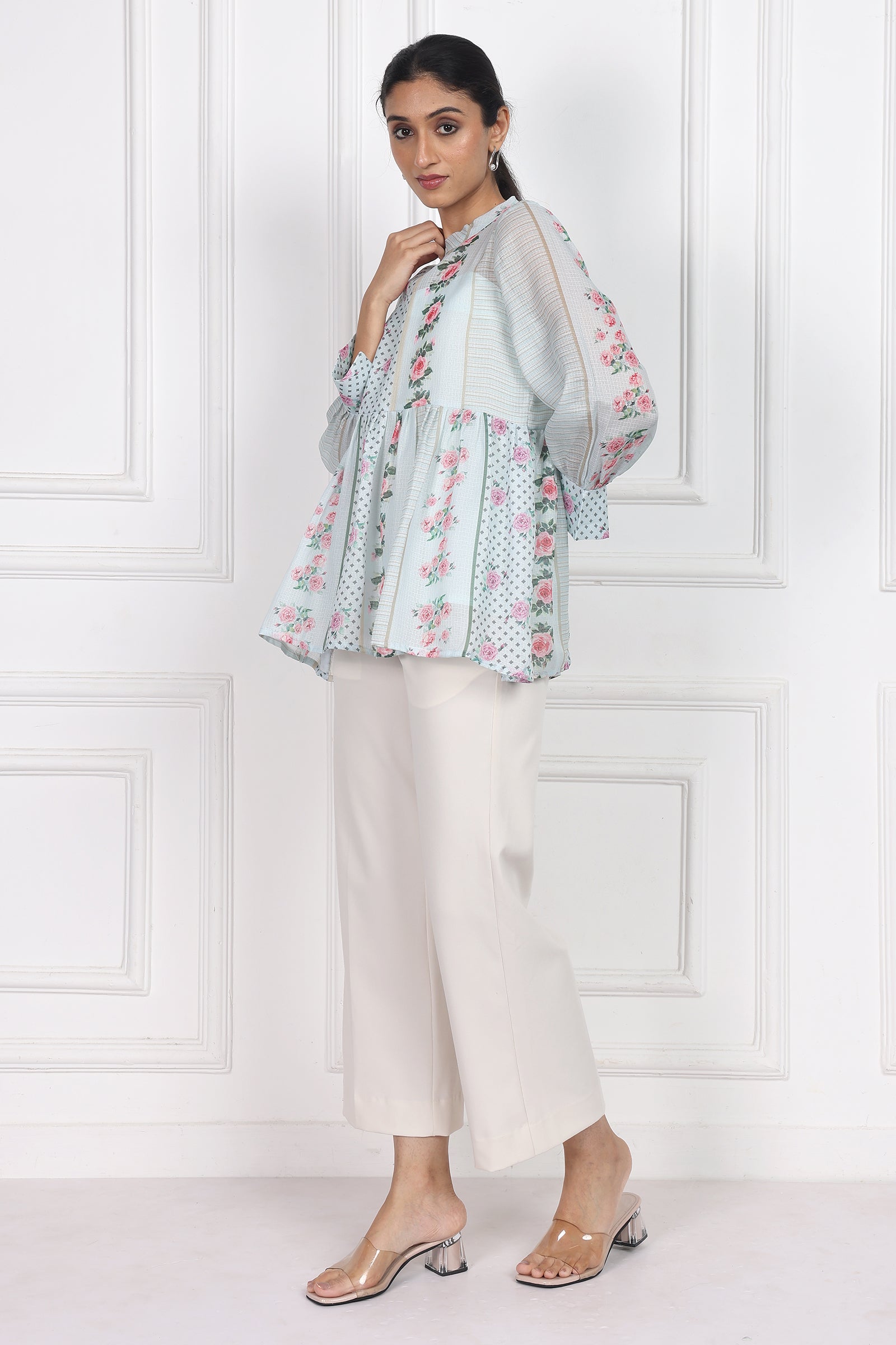 Wander Edit - Garden Of Dreams Peplum Top