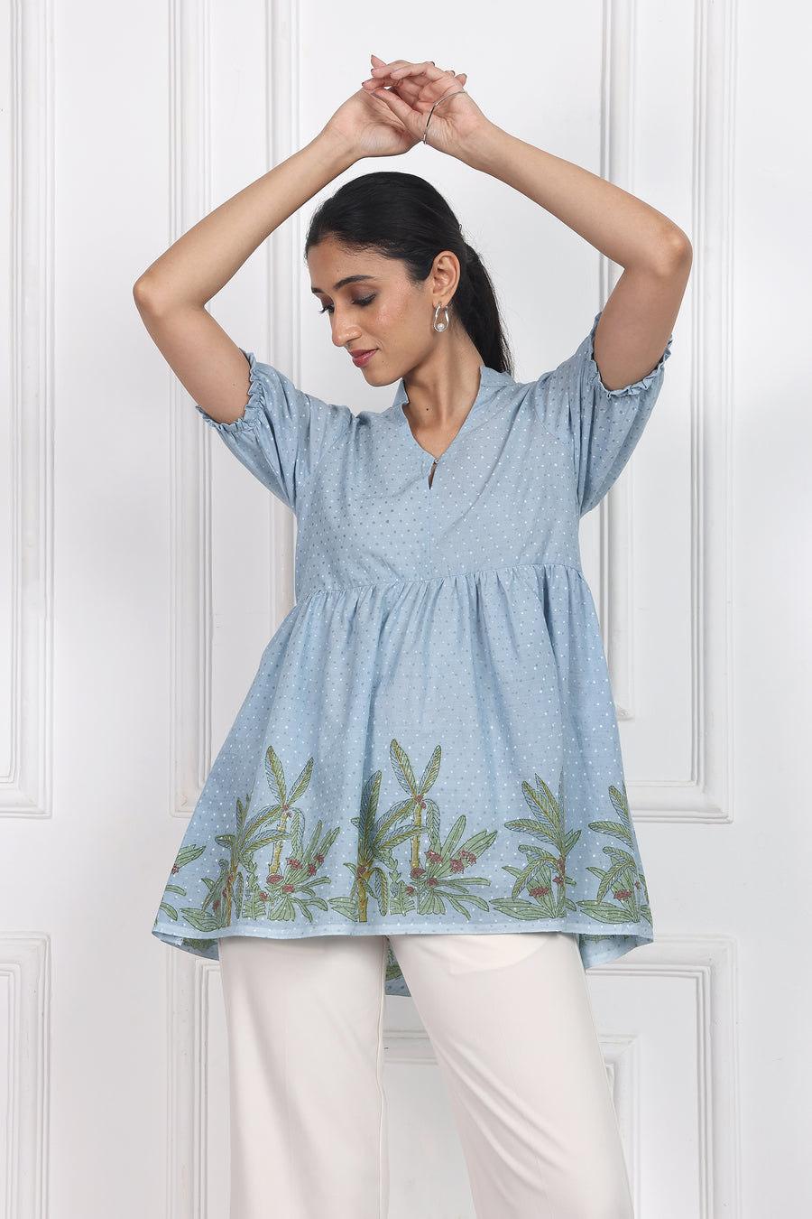 Dusty Rose Peplum Tops
