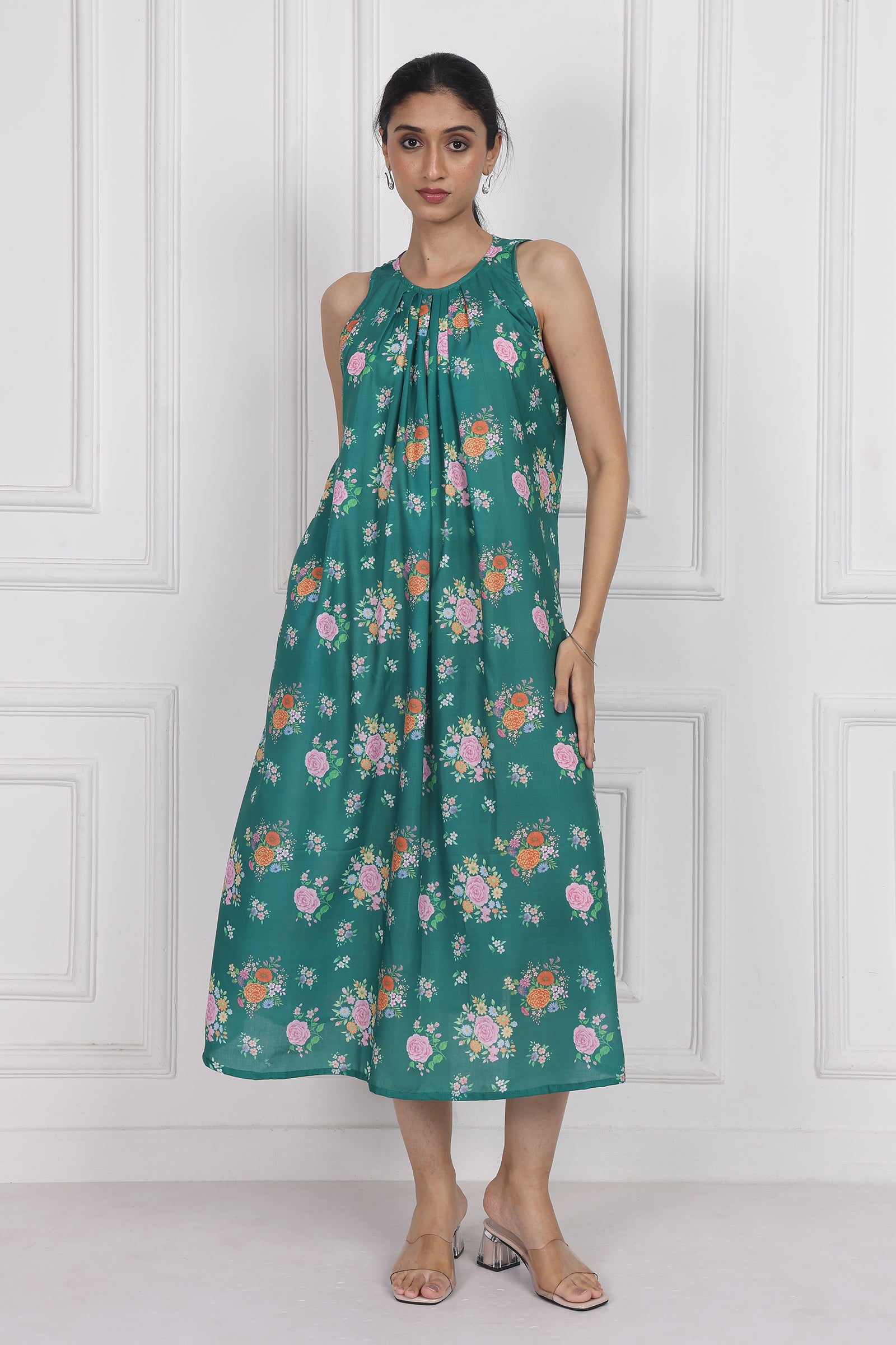 Wander Edit - Marigold Flame Ankle Length Dress