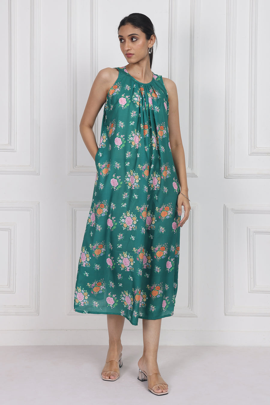 Marigold Flame Ankle-Length Dress