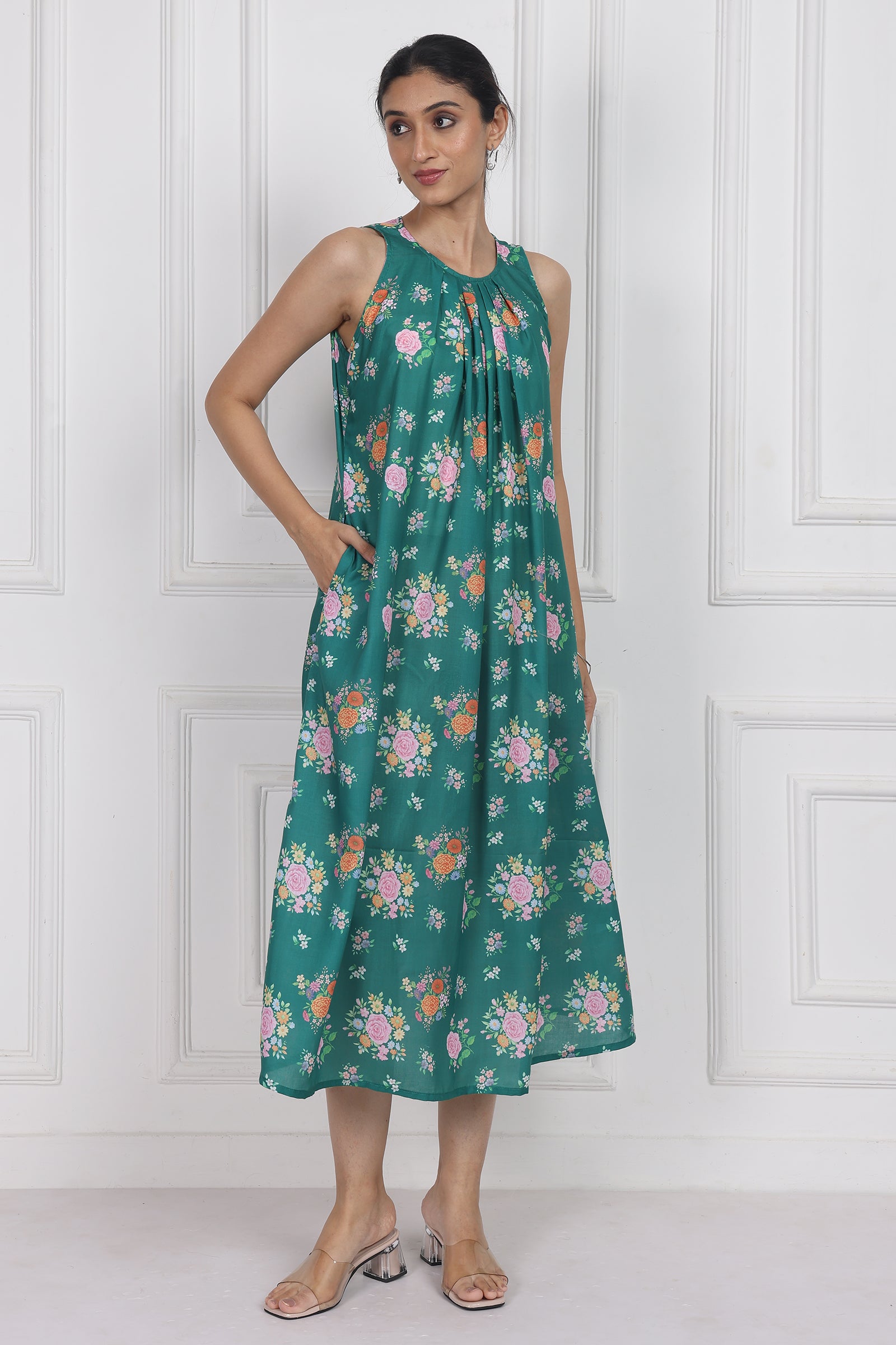 Wander Edit - Marigold Flame Ankle Length Dress