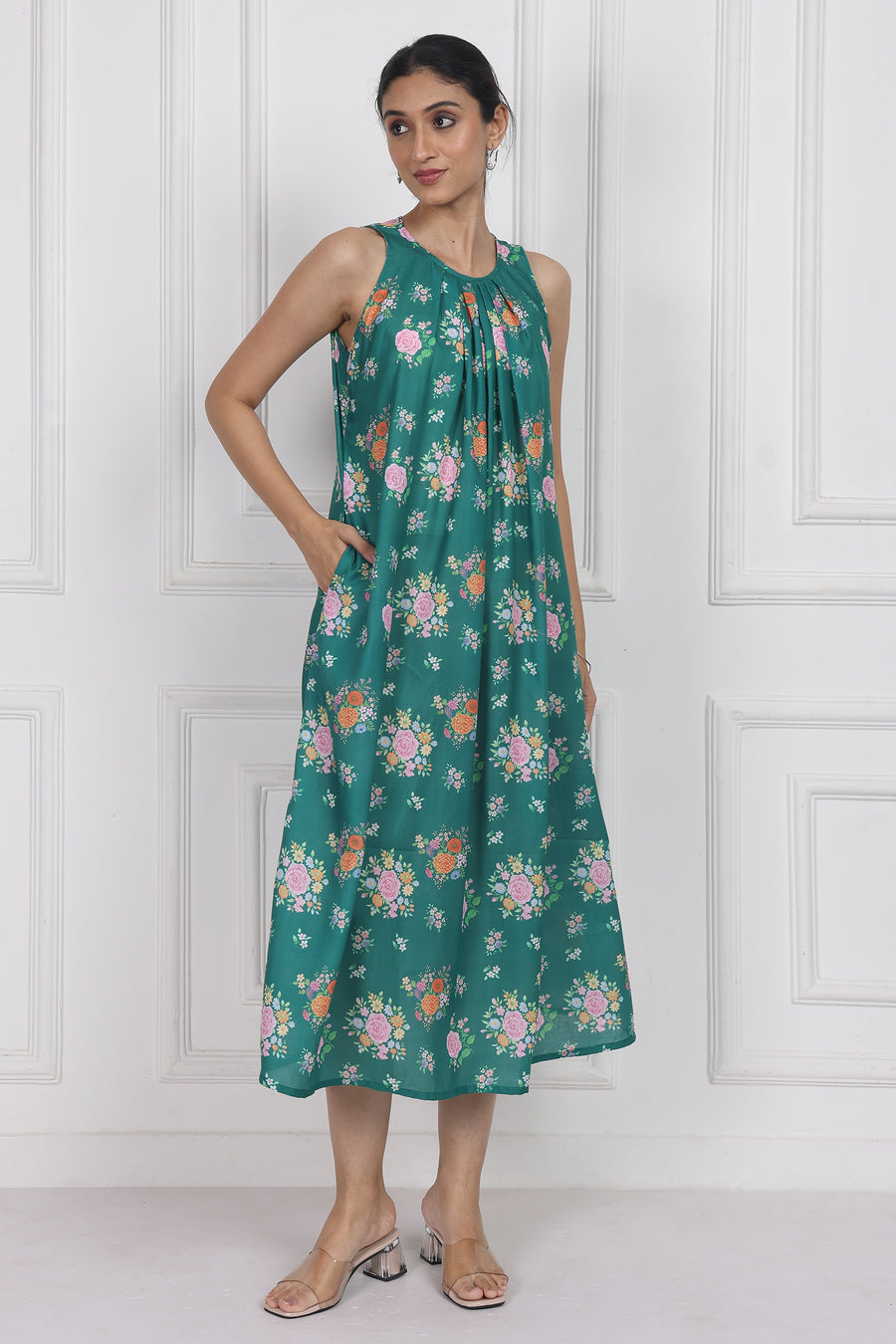 Marigold Flame Ankle-Length Dress