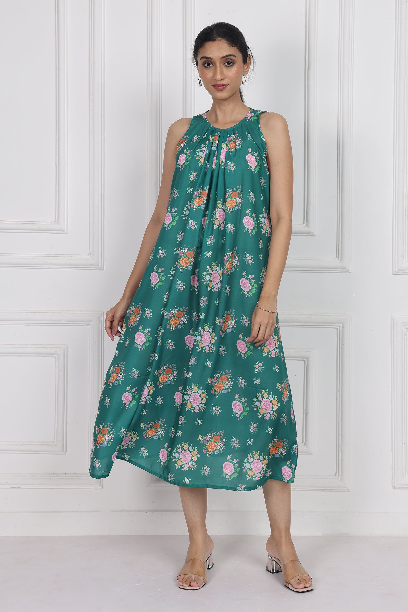 Wander Edit - Marigold Flame Ankle Length Dress