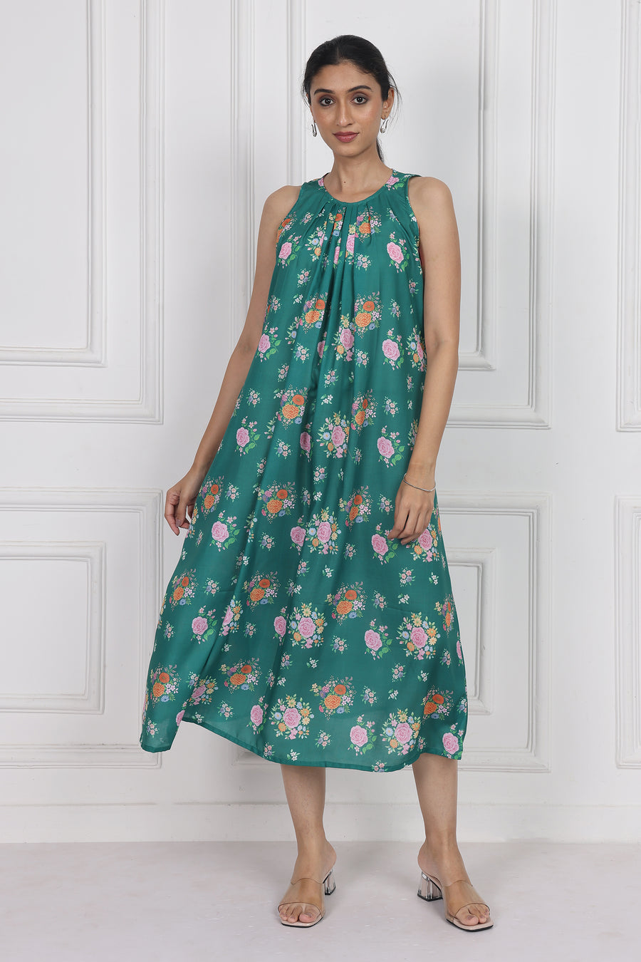 Marigold Flame Ankle-Length Dress