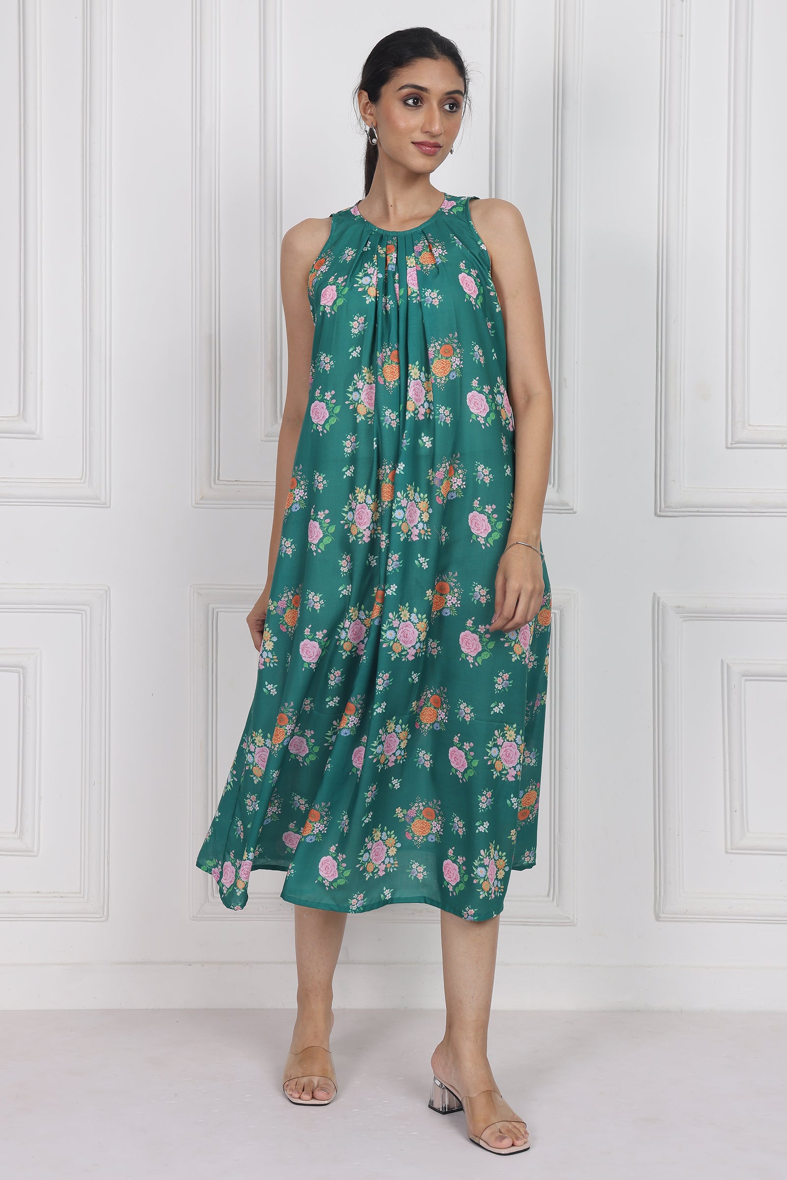 Marigold Flame Ankle-Length Dress