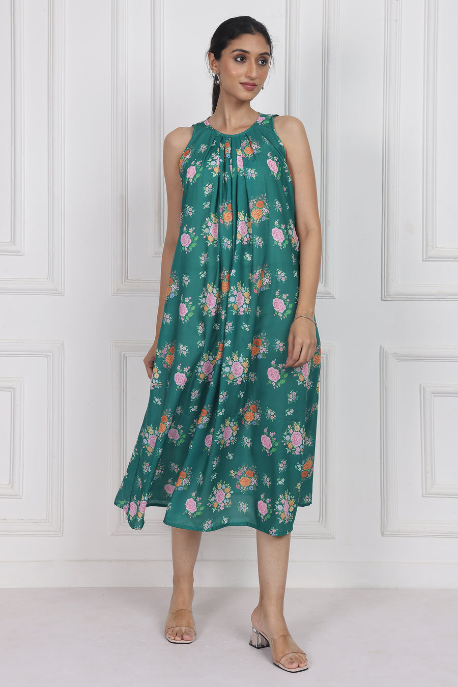 Marigold Flame Ankle-Length Dress