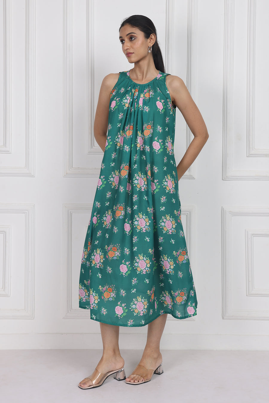 Marigold Flame Ankle-Length Dress