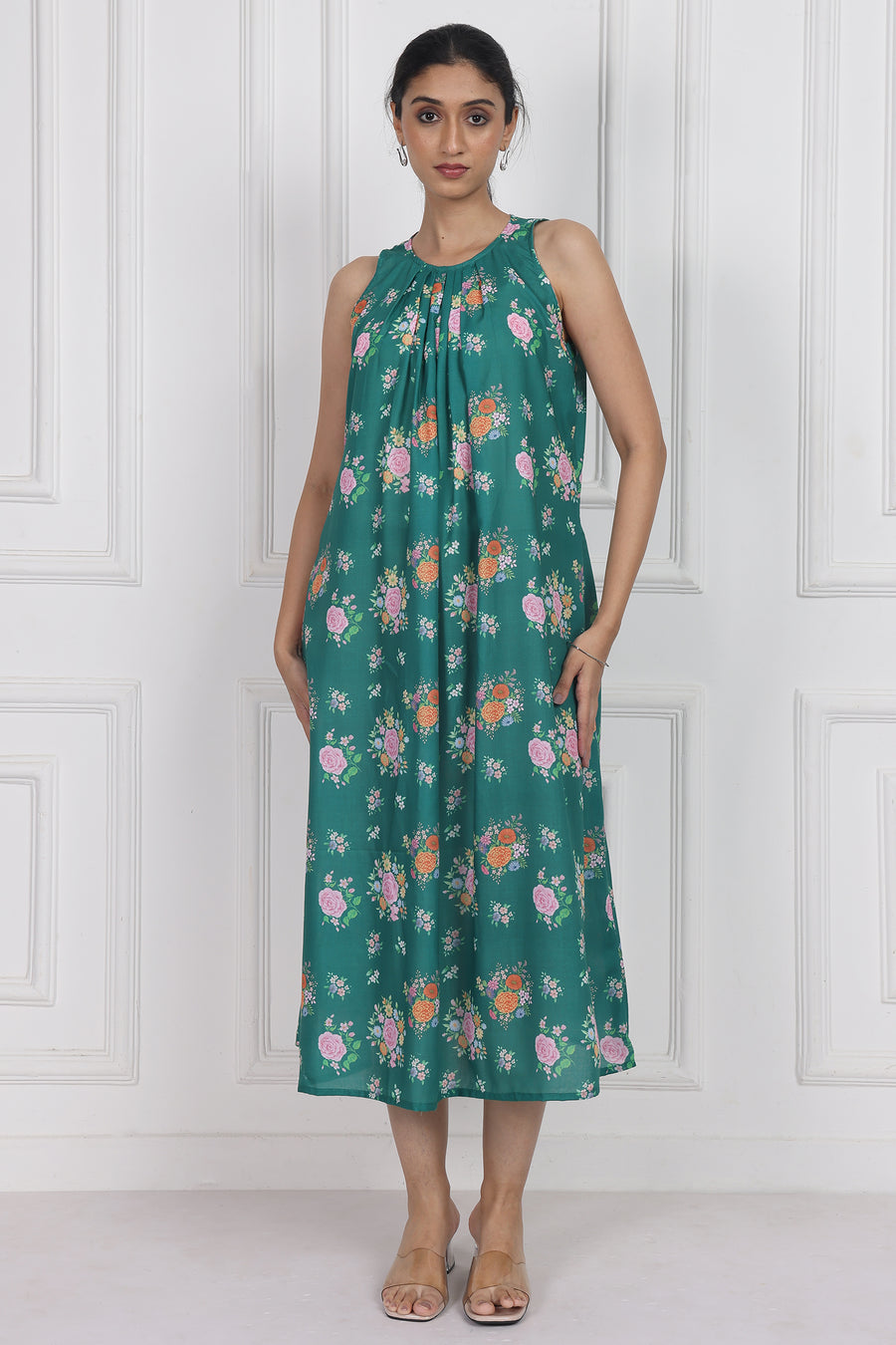 Marigold Flame Ankle-Length Dress