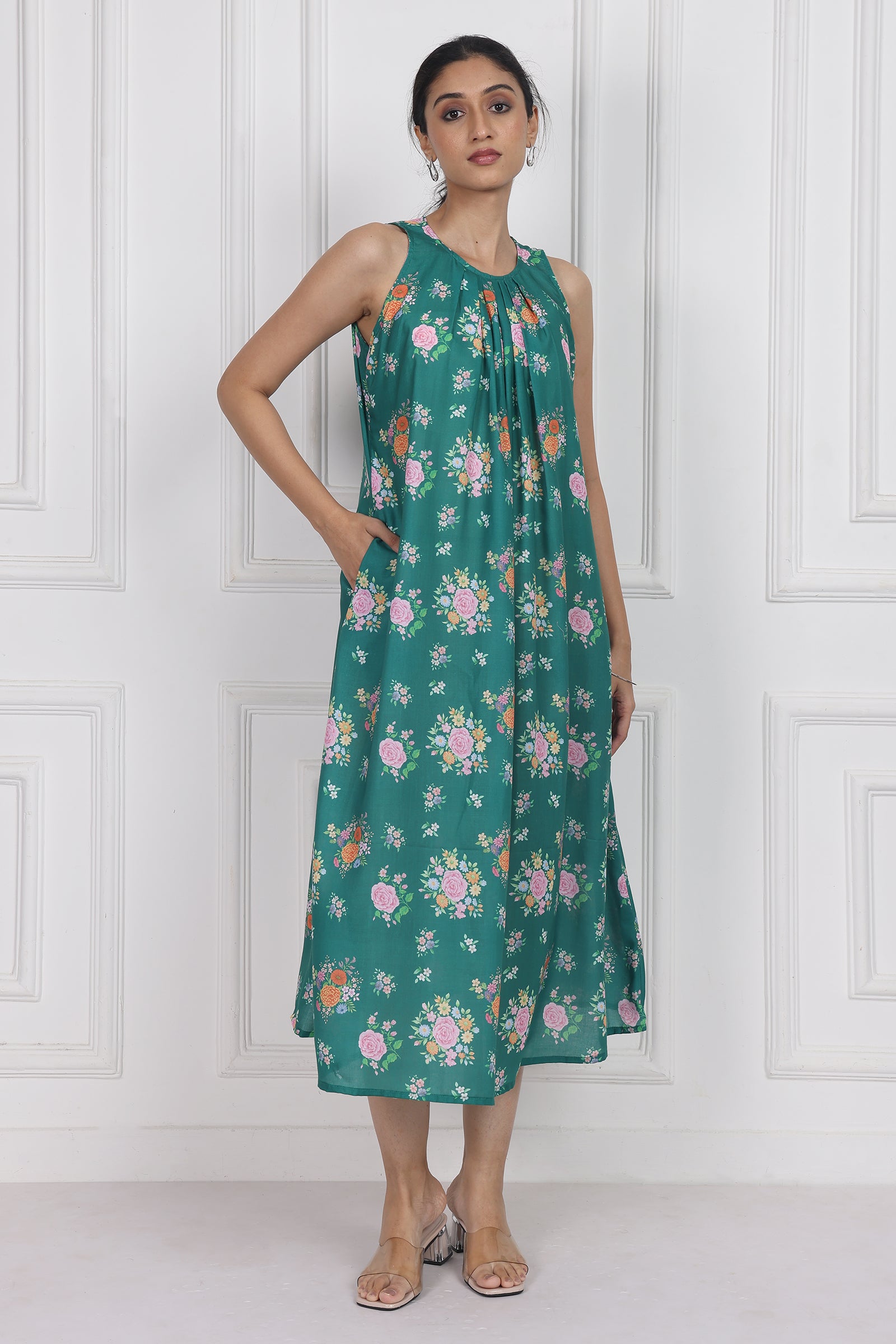 Wander Edit - Marigold Flame Ankle Length Dress