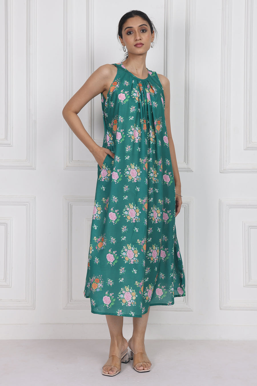 Marigold Flame Ankle-Length Dress