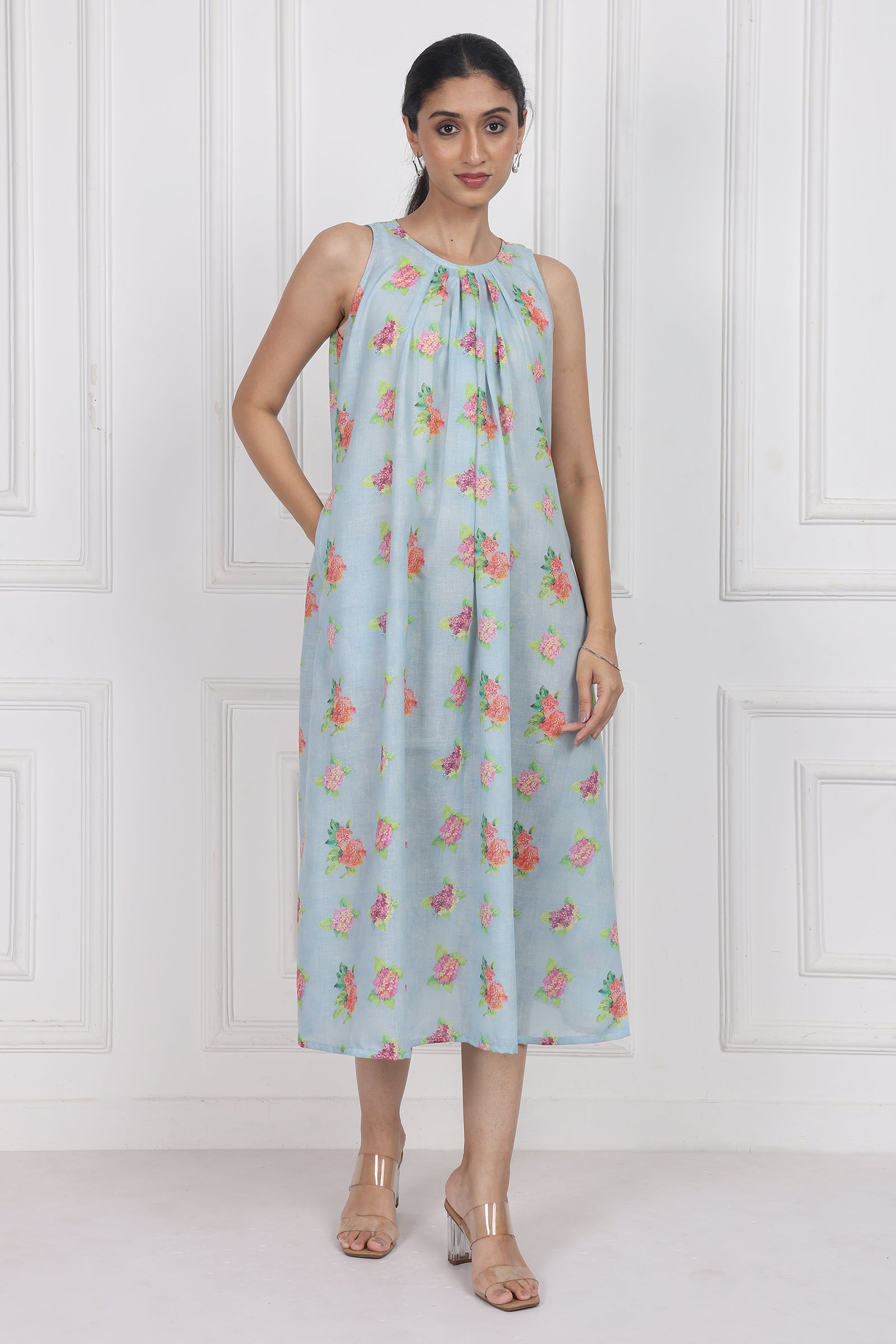 Wander Edit - Hydrangea Skies Longline Dress