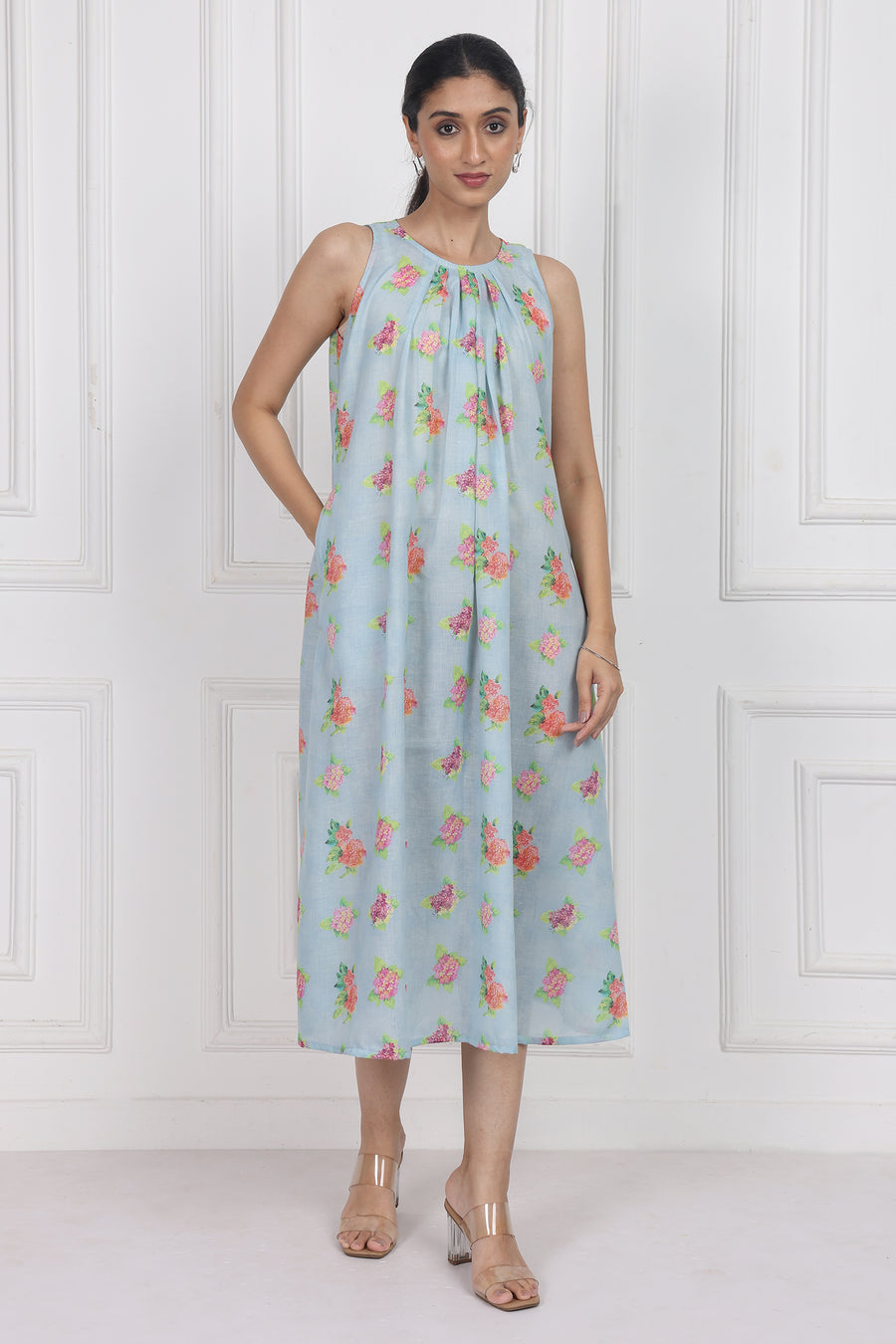 Hydrangea Skies Longline Dress – Chic & Modern
