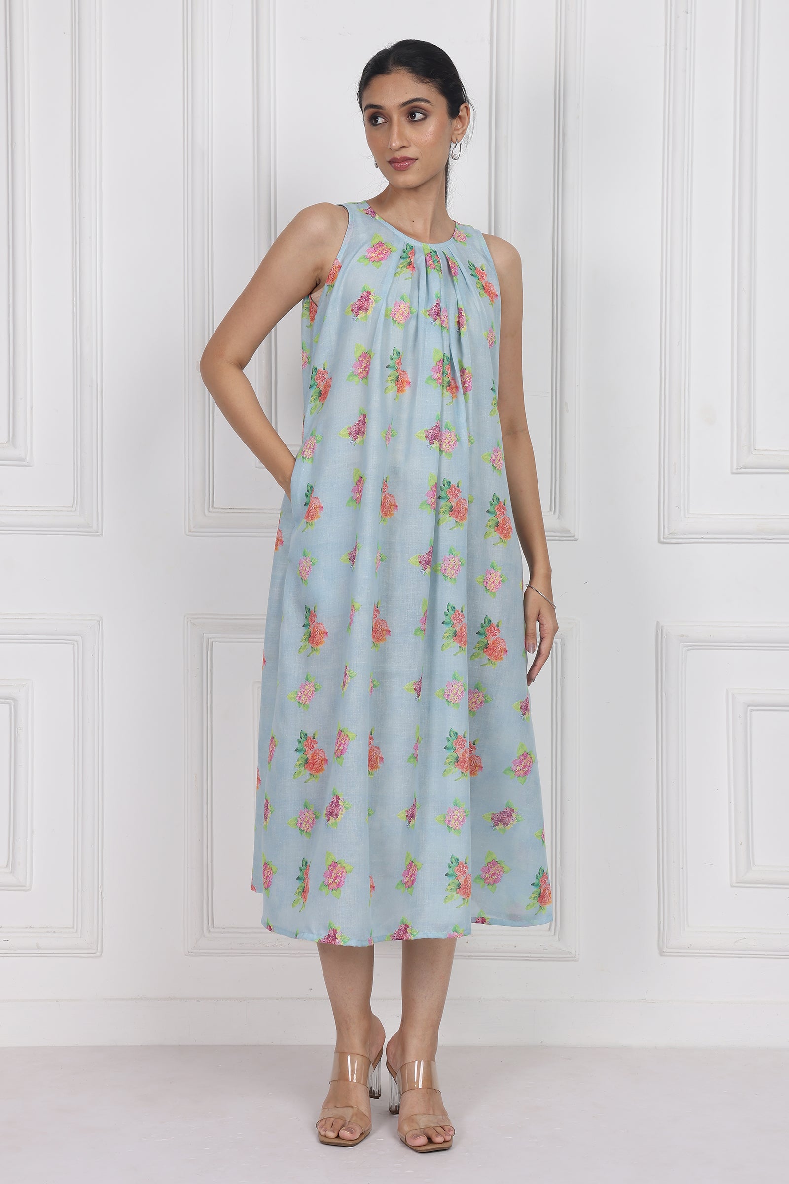 Wander Edit - Hydrangea Skies Longline Dress