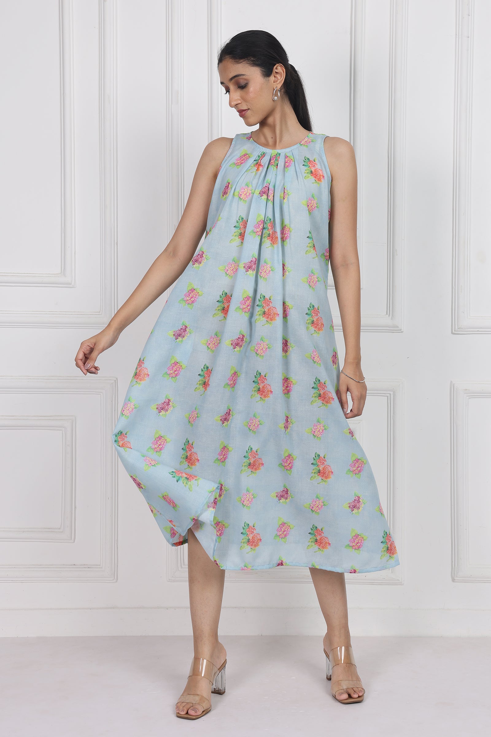 Wander Edit - Hydrangea Skies Longline Dress