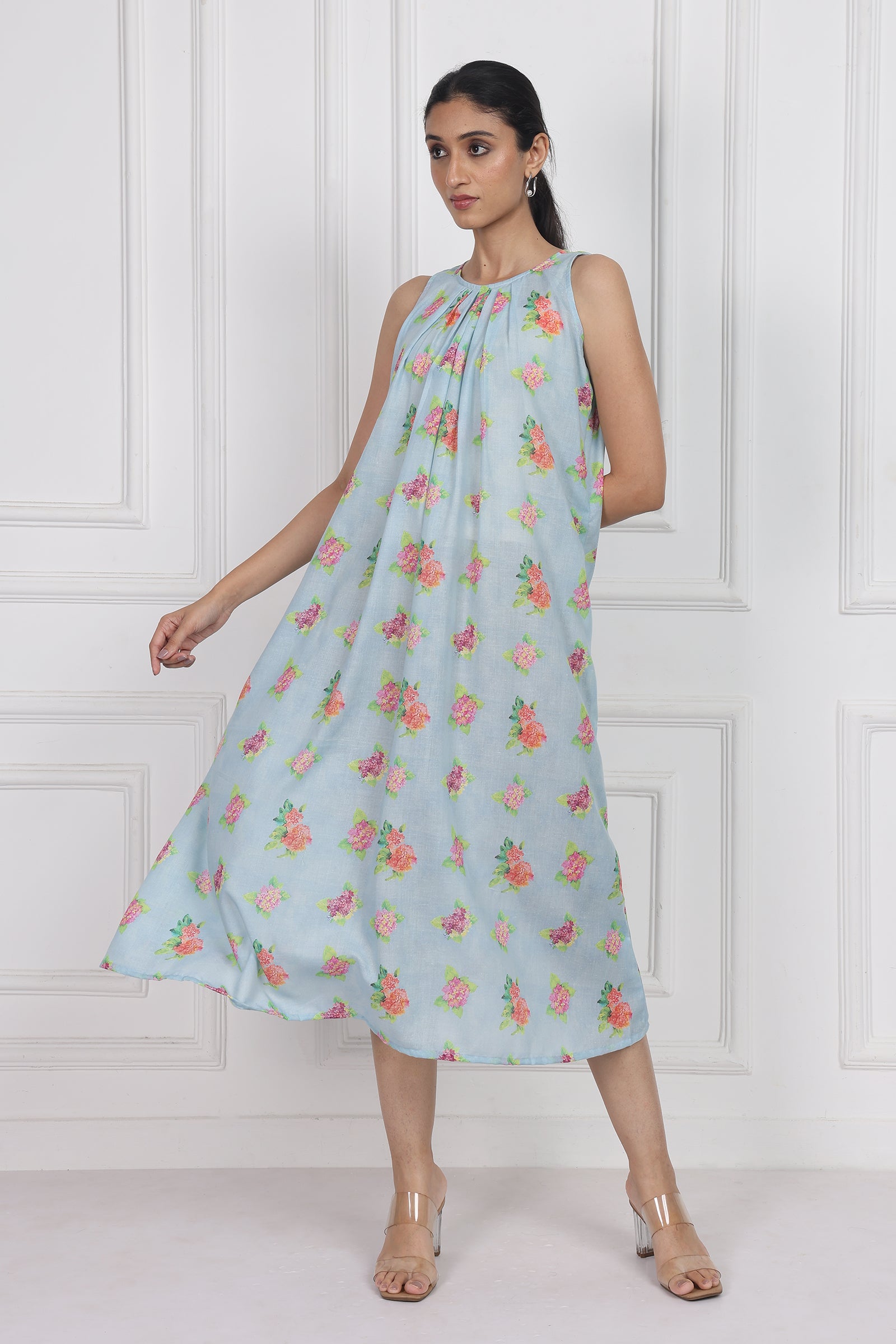 Wander Edit - Hydrangea Skies Longline Dress