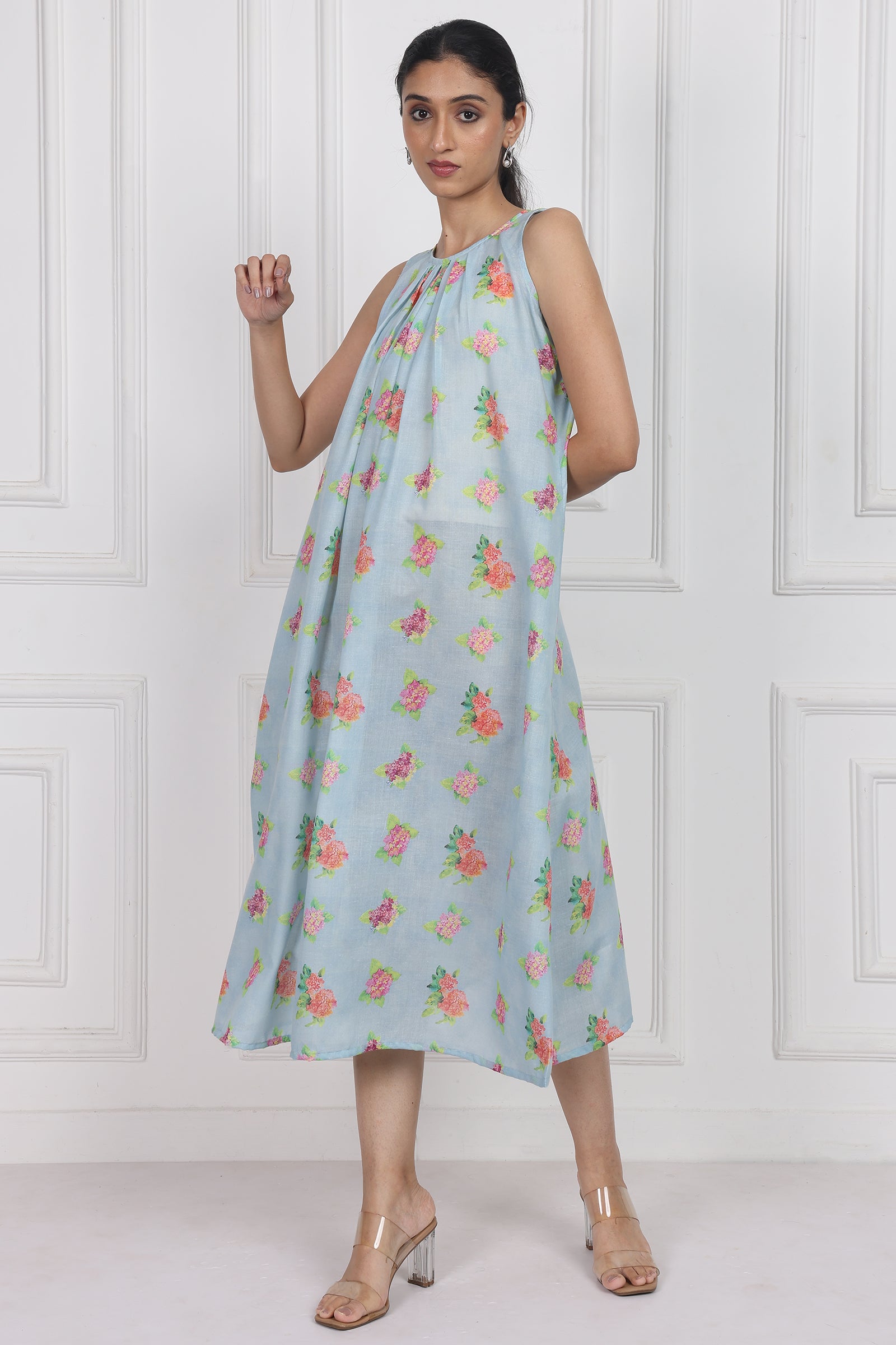 Wander Edit - Hydrangea Skies Longline Dress