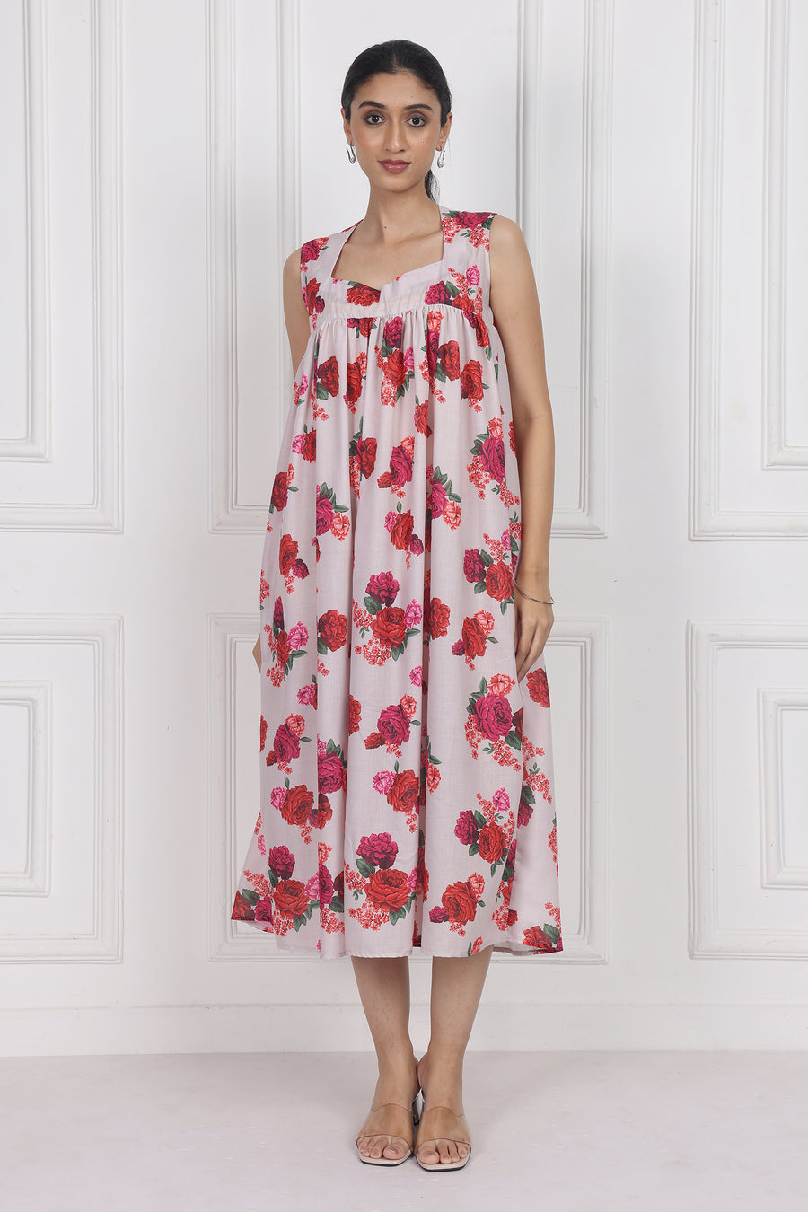 Crimson Rose Song Longline Dress – Chic & Modern